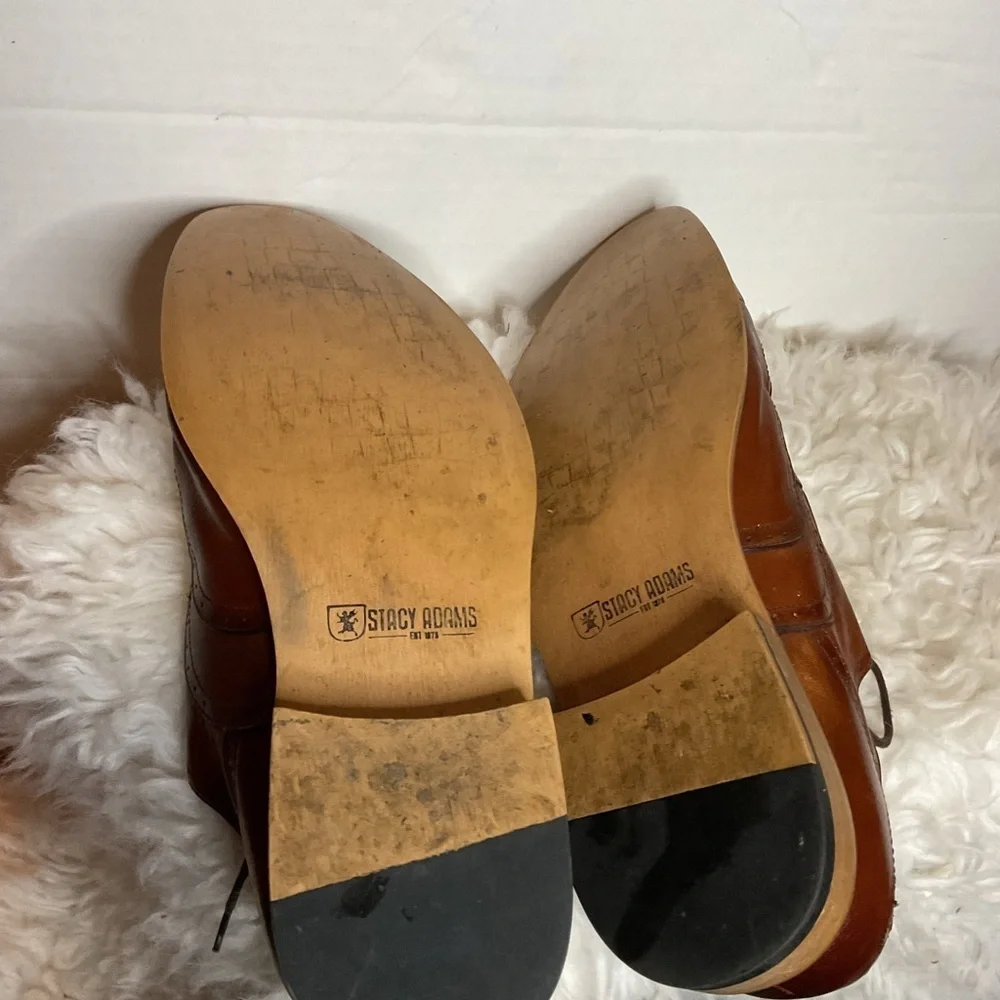 Stacy Adam’s brown leather wing tip Tie up Oxfords 11